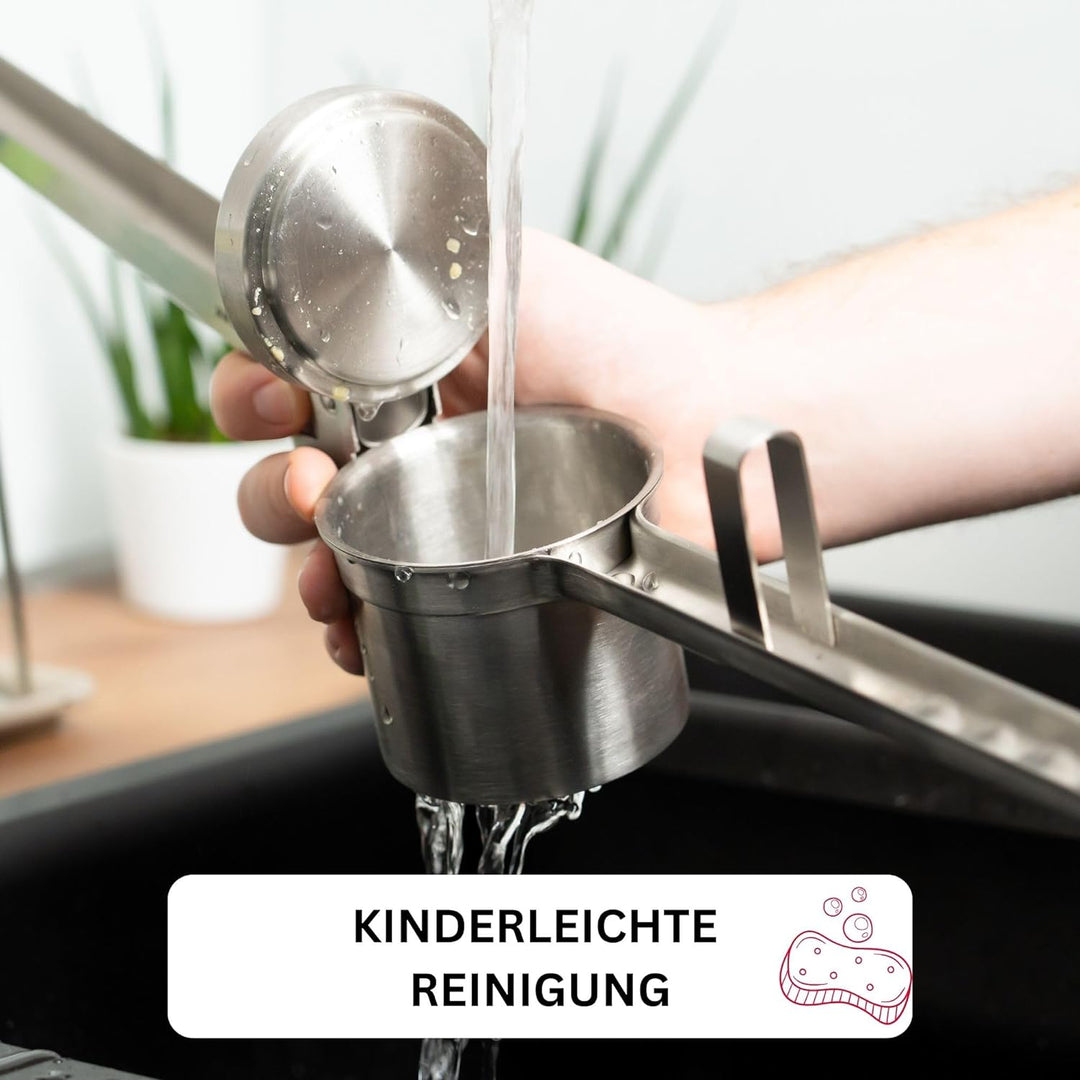 Westmark Spätzle/-Kartoffelpresse, Mit 4 auswechselbaren Lochscheiben, Rostfreier Edelstahl, Quadro,
