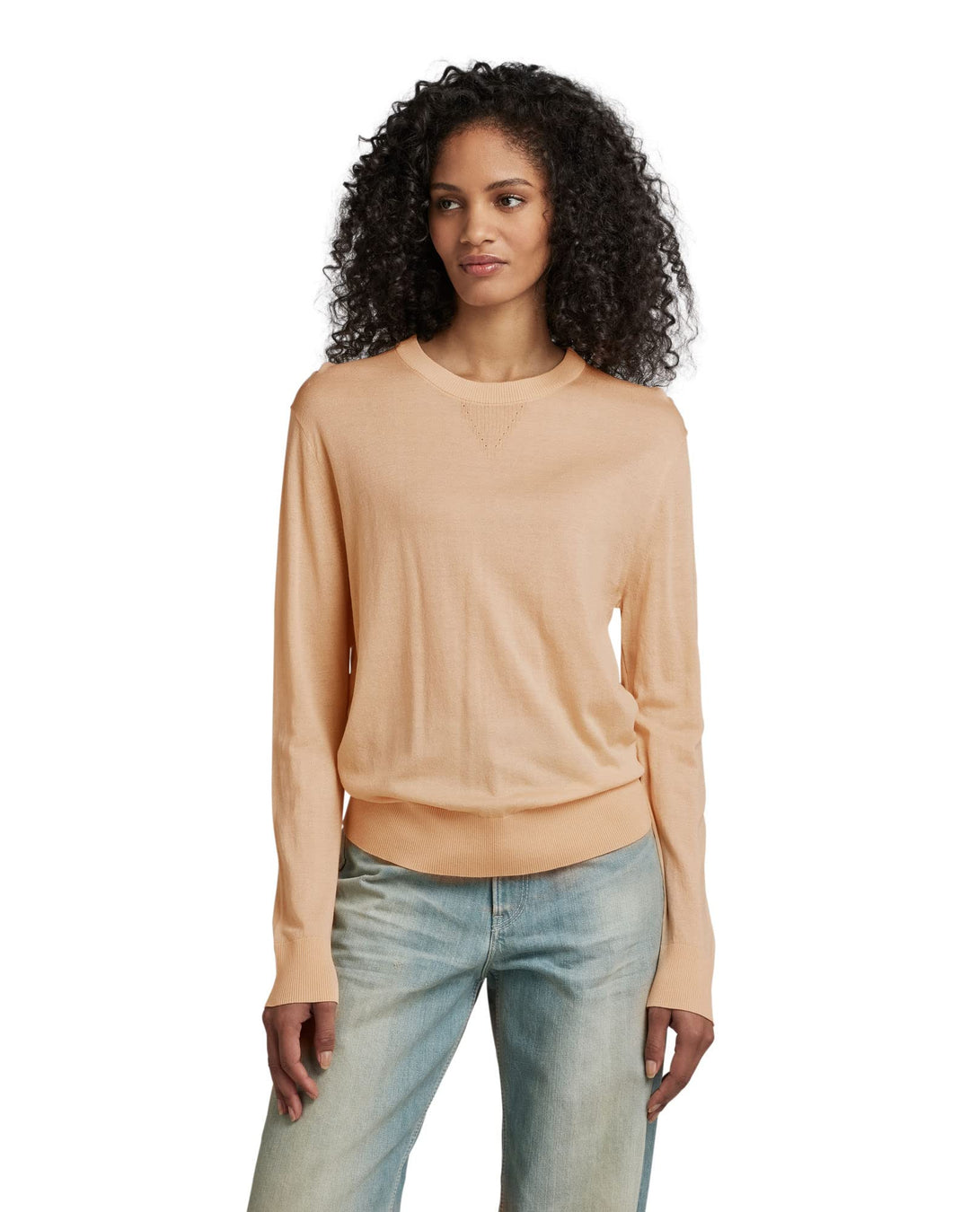 G-STAR RAW Damen Core Round Neck Strickpullover Knits XS Beige (Ivory Cream D21960-d166-d761), XS Be
