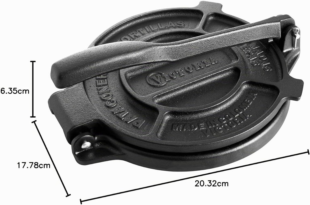 Victoria TOR-002 Tortilla-Presse, Gusseisen, schwarz 6.5