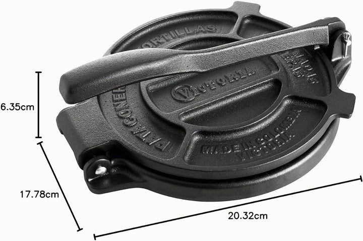 Victoria TOR-002 Tortilla-Presse, Gusseisen, schwarz 6.5