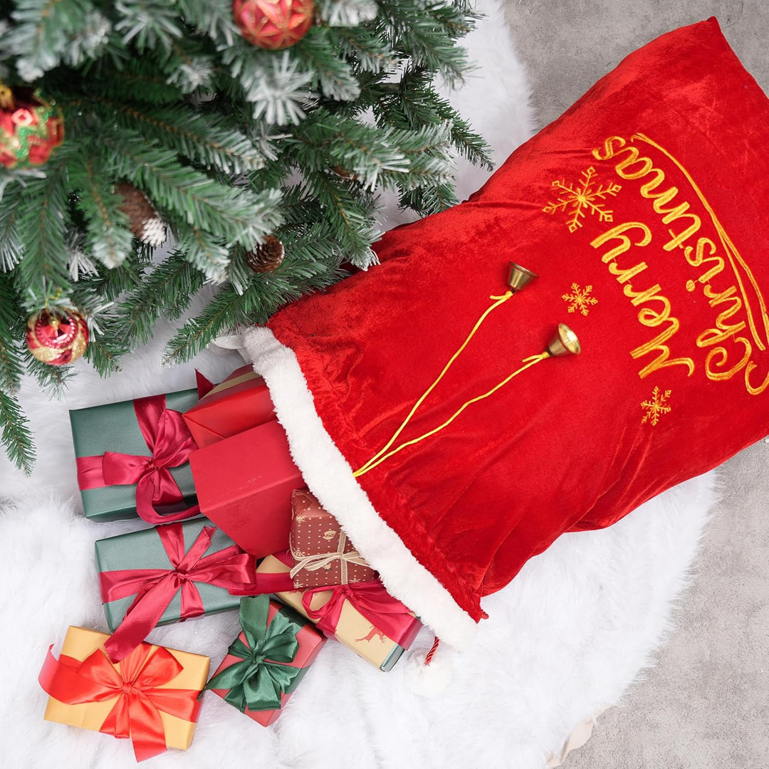 JOYIN Weihnachtsges sack 31" x 27", Weihnachtsmann-Sack mit Kordelzug für Indoor-Weihnachtsges-Dekor