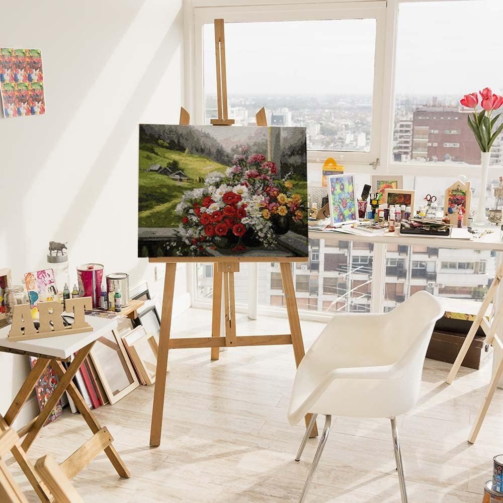 Artnapi Malen nach Zahlen Erwachsene mit Rahmen | DIY Handgemalt | Blumen - Alpine Landschaft | Kit