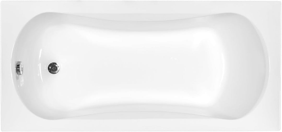 BADLAND Badewanne Original Weiss Acryl Wanne Rechteck ARIA 170x70 KOMPLETTSET SET mit Weiss Acrylsch