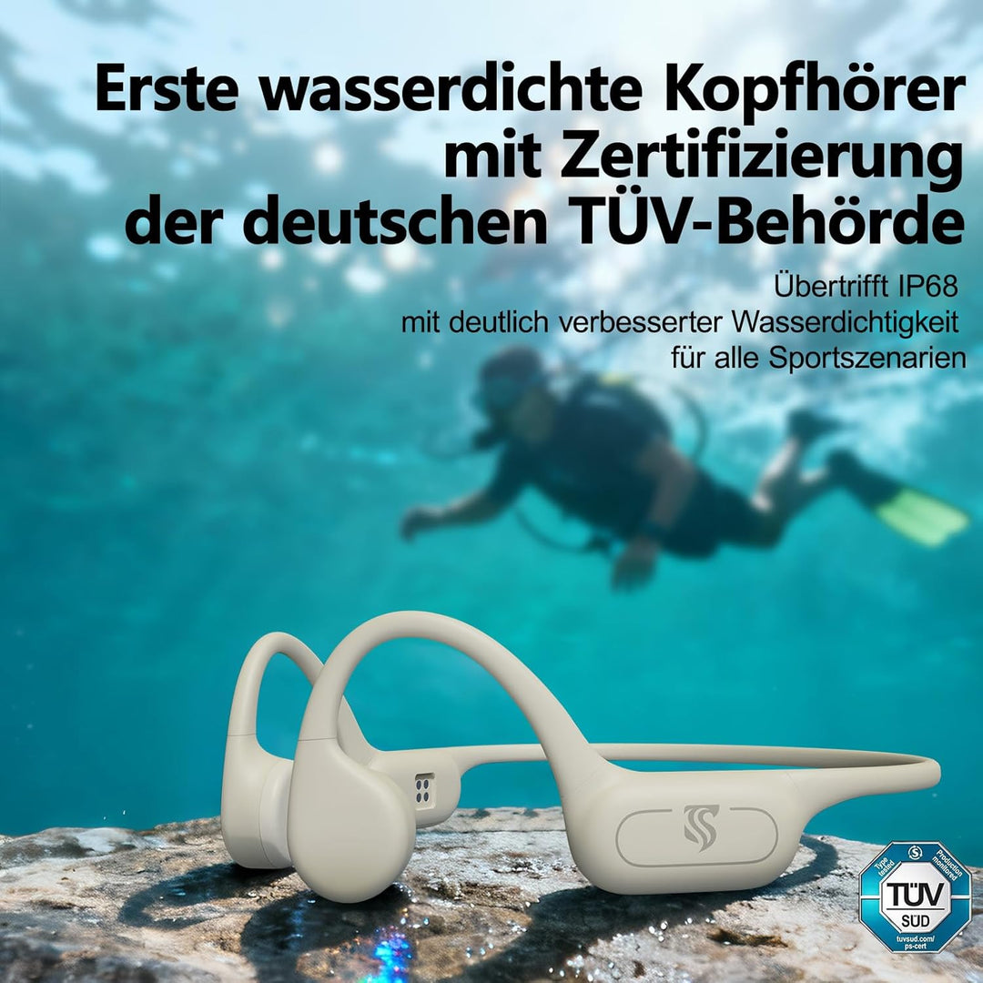 Kopfhörer Schwimmen – Knochenschall Kopfhörer Bluetooth 5.4, IPX8 Wasserdichte Sportkopfhörer mit MP