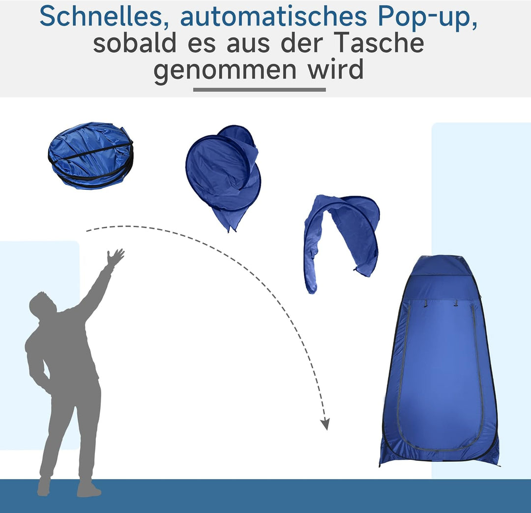 Outsunny Pop-up Duschzelt, tragbare Toilettenzelt mit Tragetasche Fenster Mobile Umkleidezelt WC Zel