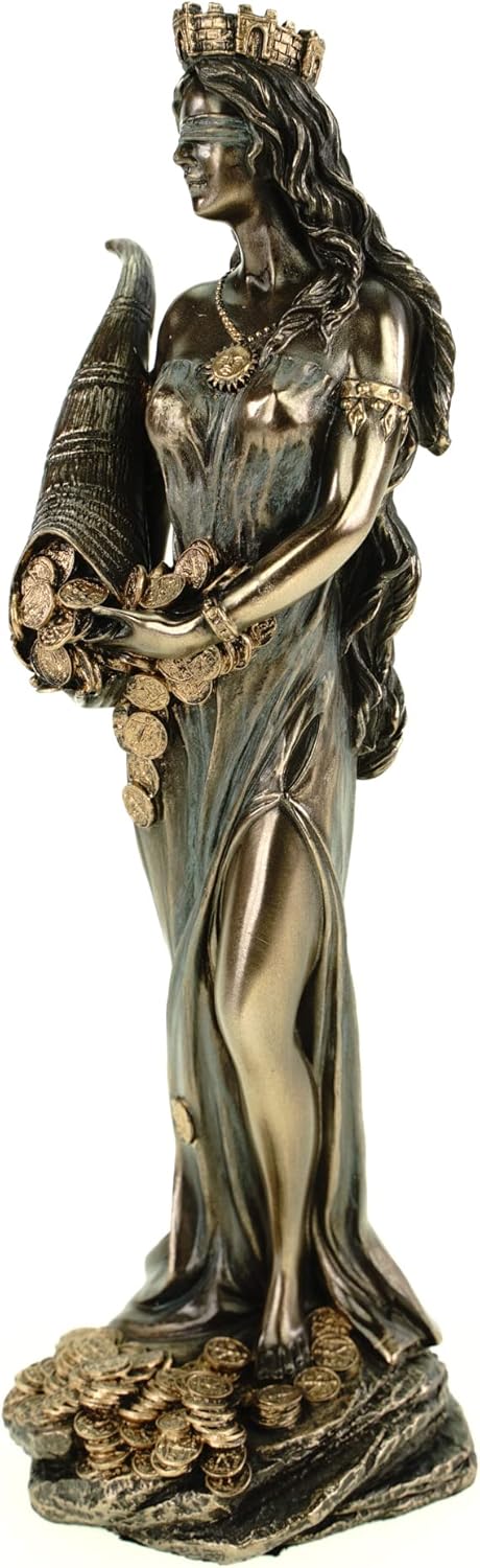 Römische Göttin Fortuna 19 cm bronziert Figur Glück Glückspiel Veronese