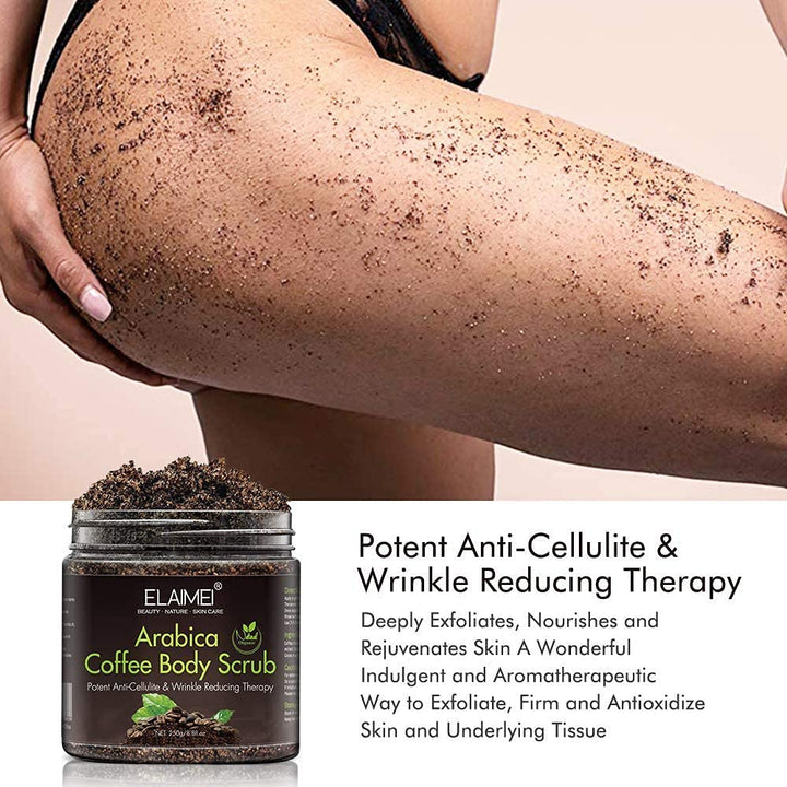 Natürliches Kaffee Body Scrub Peeling mit Bio-Kaffee-Körperpeeling, Face, Body Scrub Peeling Grau, G