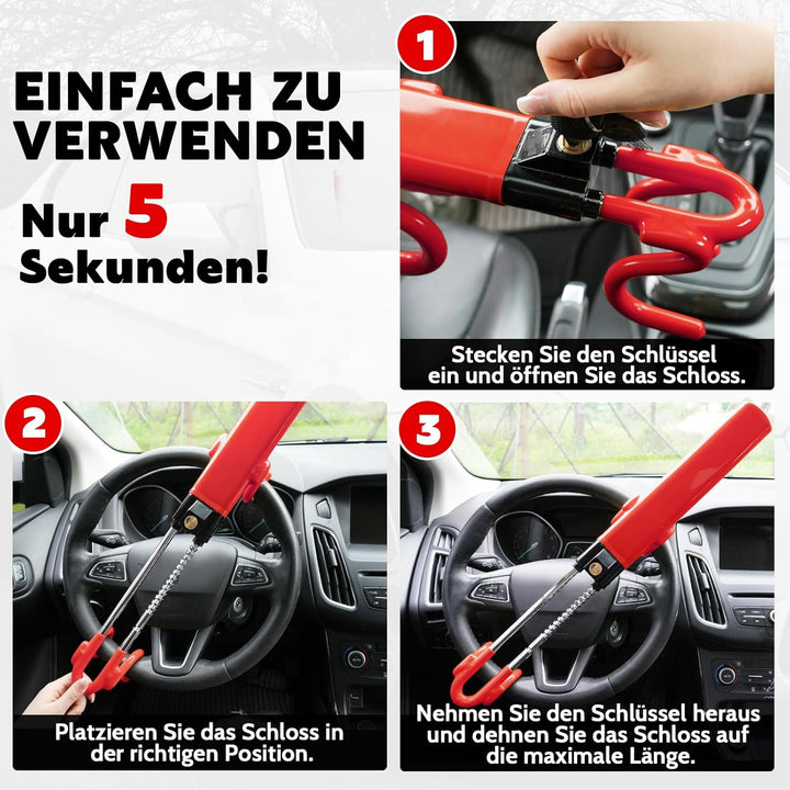 Tevlaphee Lenkradkralle, Lenkradschloss für Auto, Diebstahlsicherung auto, Strapazierfähig, Universe