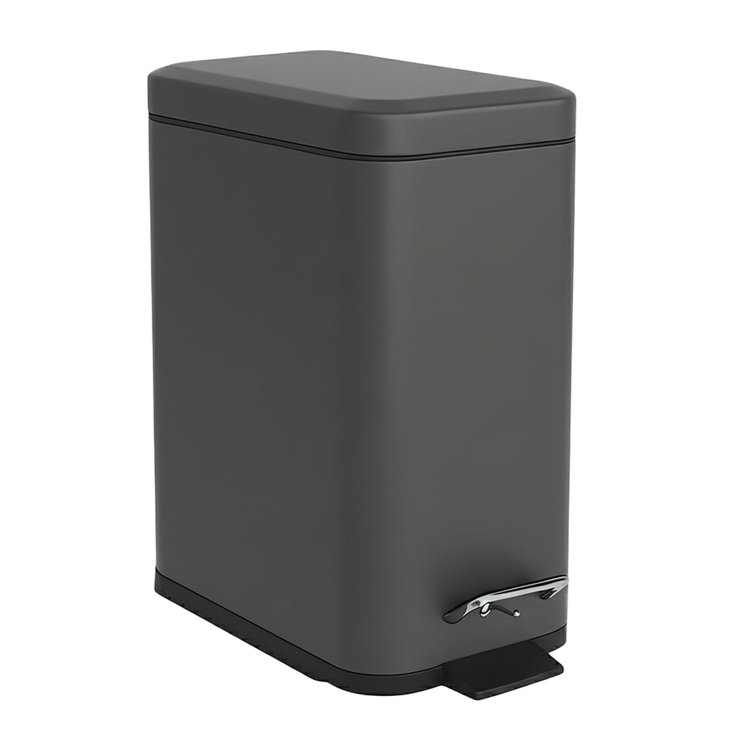 Relaxdays Mülleimer Bad, 5 l, Kosmetikeimer mit Soft-Close, Matte Optik, entnehmbarer Inneneimer, Tr