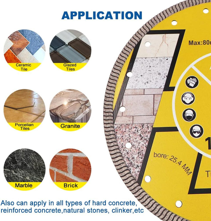 HIGHDRIL Diamant Trennscheibe 250mm Super Dünne Schneiden für Beton,Granit,Naturstein,Ziegel,Trocken