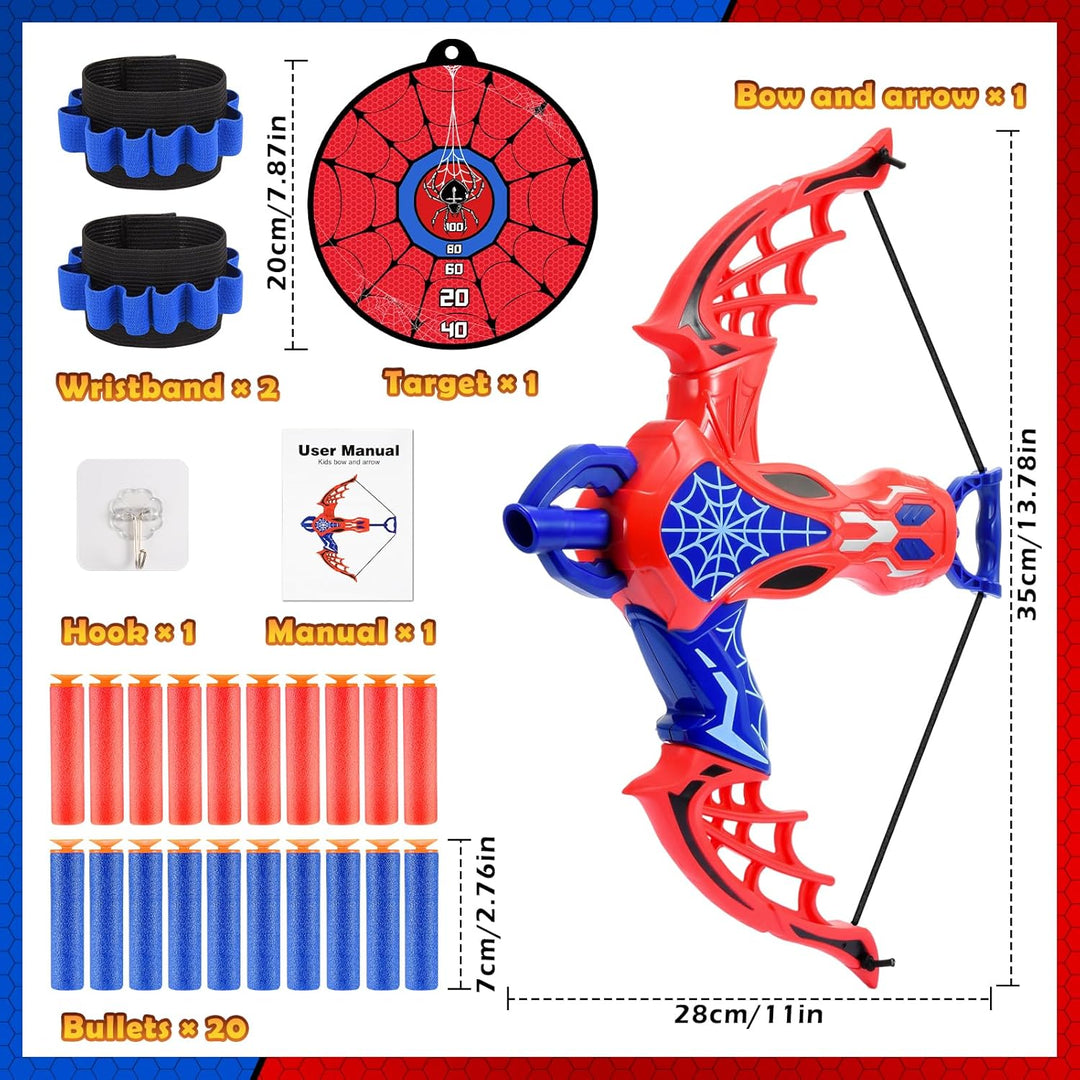 Spider Spielzeug —— Pfeil Und Bogen Kinder Outdoor Spielzeug ab 3-10 Jahre Kinder Geschenk Dynamikfa
