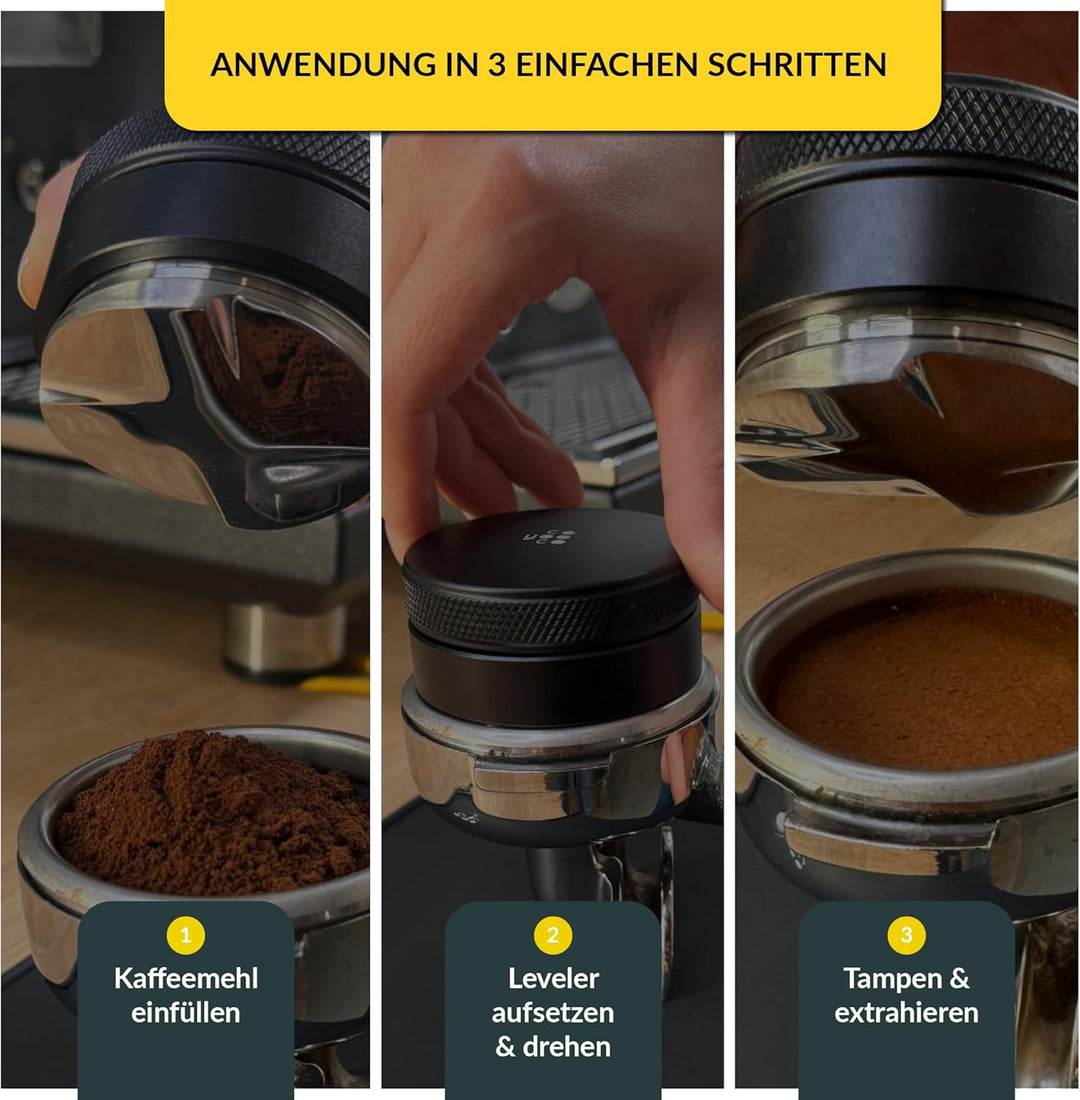 Coyooco Leveler 58mm aus Edelstahl - Einstellbarer Coffee Distributor - Kaffeeverteiler für Siebträg
