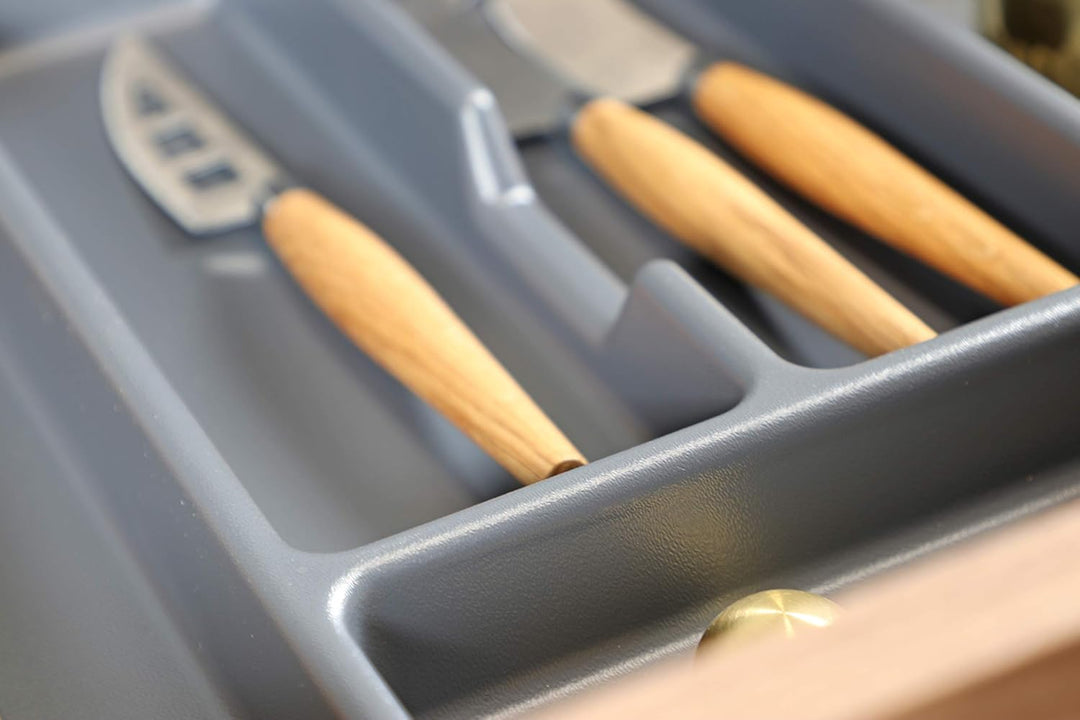 Alusfera Besteckkasten für Schubladen 60cm - Besteckeinsatz - Praktisch Schubladen Ordnungssystem -