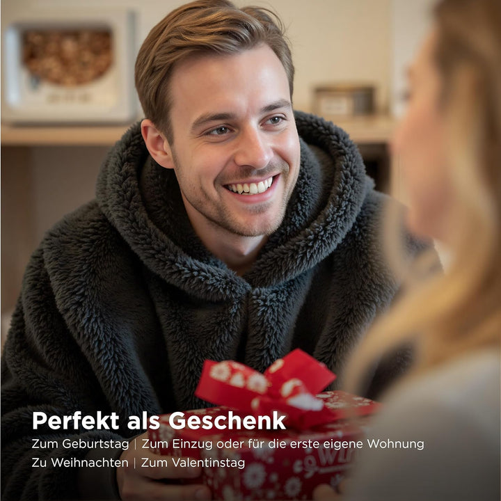 BEDSURE Hoodie Decke mit Ärmeln Deckenpullover - Tragbare Decke zum Anziehen Erwachsene XXL, Übergro