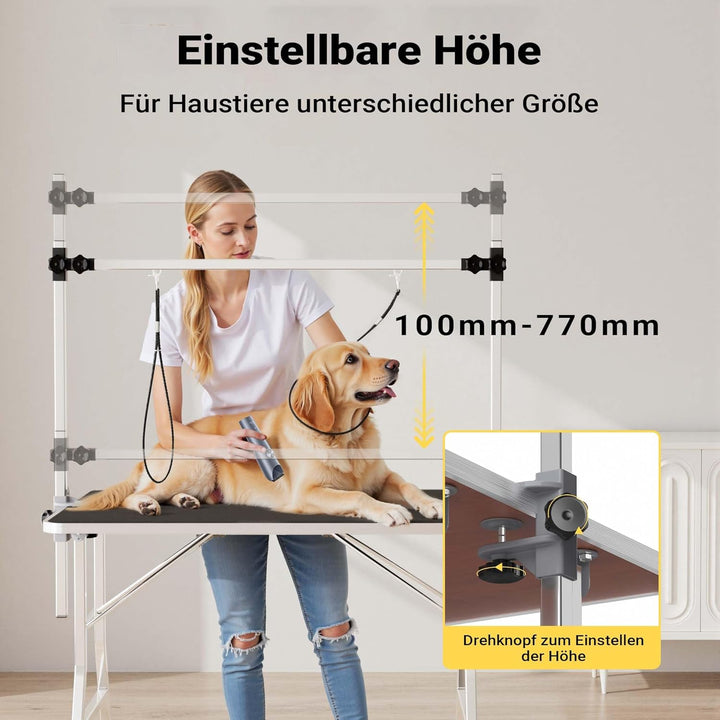Wiltec Schertisch Trimmtisch mit 2 Schlingen Pflegetisch für Hund und