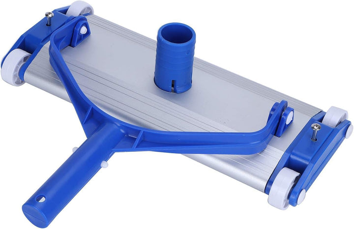 SIQUA Aluminium-Poolreiniger mit Vier Rädern und Schleppbürste, Anschluss an Ø38 mm Saugschlauch, Lä
