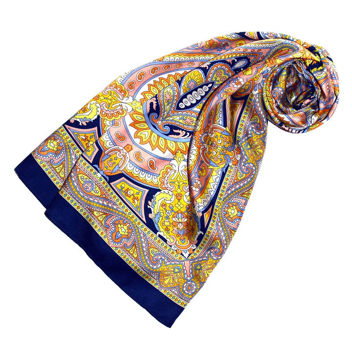 Lorenzo Cana Seidenschal aufwändig bedruckt Paisley Muster Schal 100% Seide 50 x 170 cm harmonische