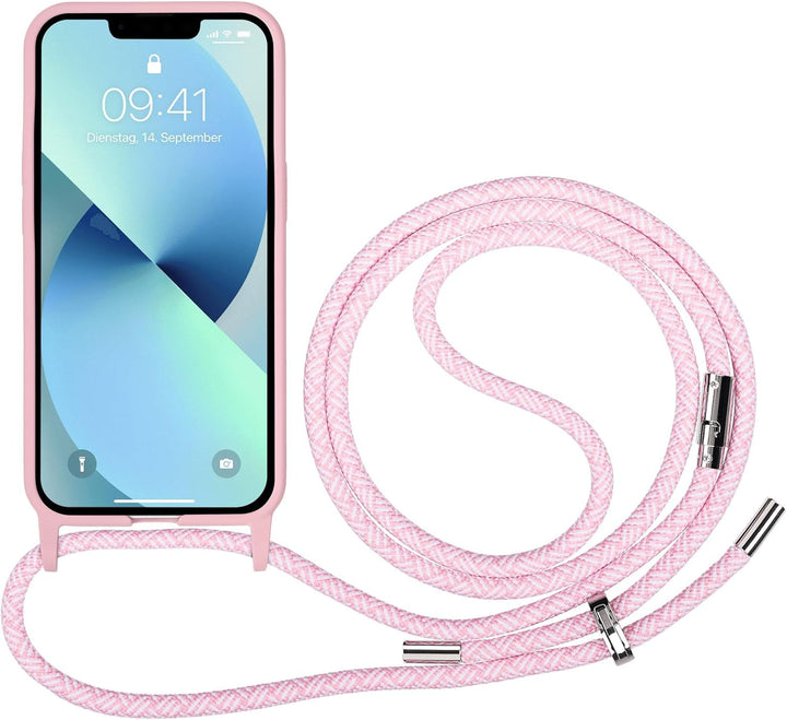 Artwizz HangOn Case kompatibel mit [iPhone 13] - Elastische Schutzhülle aus Silikon als Handykette z