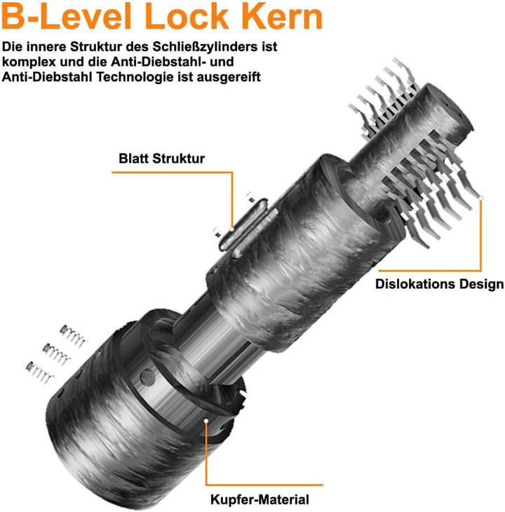 Toptrek Faltschloss mit Halterung Fahrradschloss Schlüssel Lang 85cm 8 Gelenken Fahrradschloss Fahrr