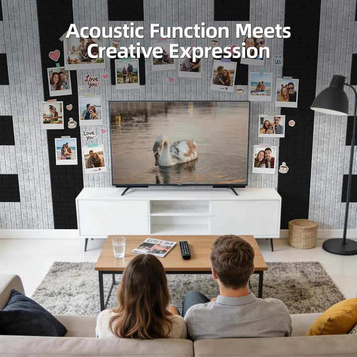 Vieshful Selbstklebende Akustikpaneele für Homeoffice, Musikzimmer, Schlafzimmer & Wohnzimmer – 20 S