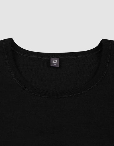 Dilling Merino Langarmshirt für Damen - Extra Feine Unterwäsche aus 100% Bio Merinowolle 38 Schwarz,