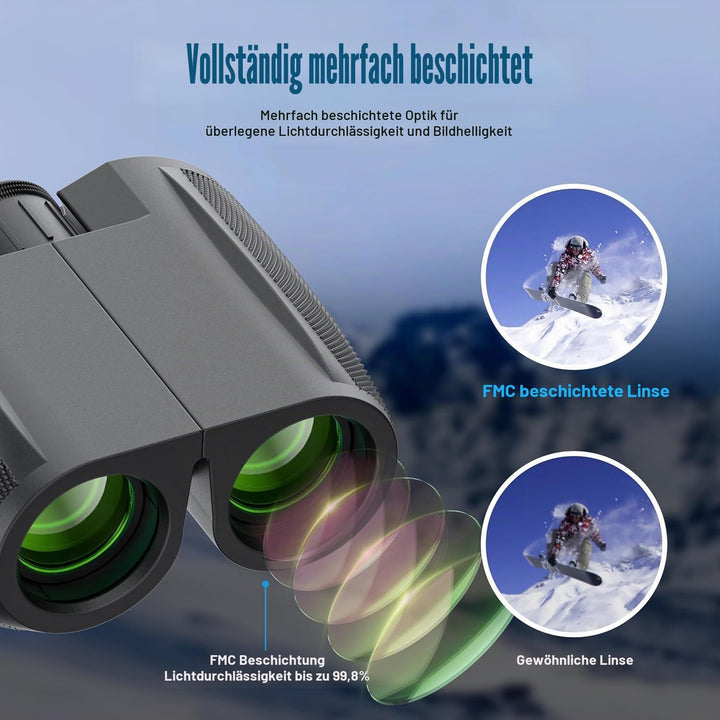 12x25 Kompakt Fernglas Kinder Erwachsene-Tragbares Minifernglas Schwaches Licht klares und faltbares