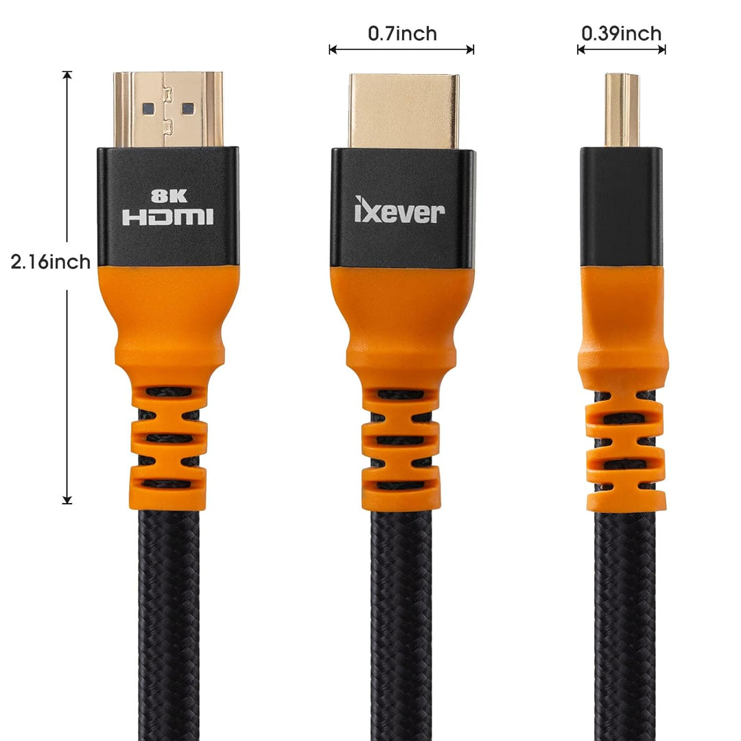IXEVER 8K HDMI 2.1 Kabel, 5 m, Ultra HD 48 Gbit/s High Speed eARC RTX 3090 HDR10 4:4 HDCP 2.2 & 2.3