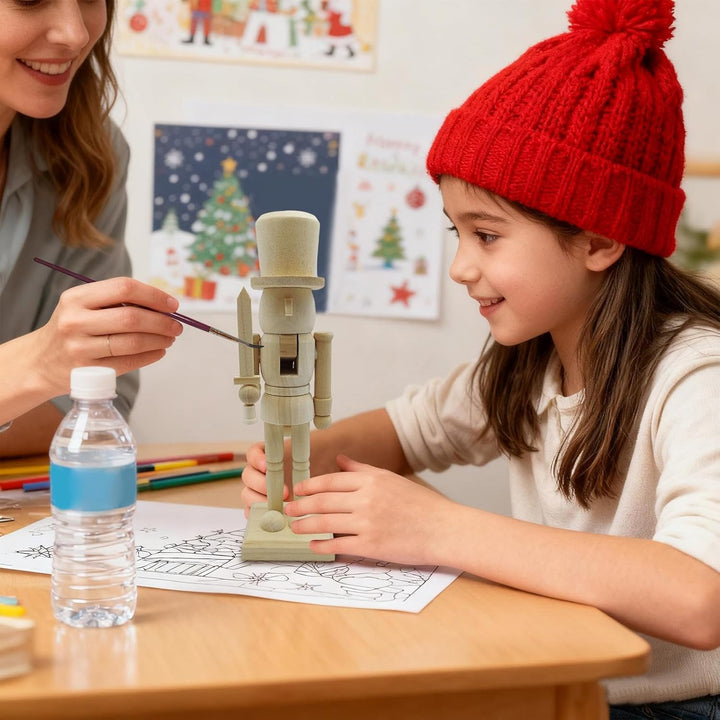 3 Stück Nussknacker Figur Aus Holz - 25.5cm - DIY Weihnachtens Nussknacker Zum Selber Bemalen, Weihn
