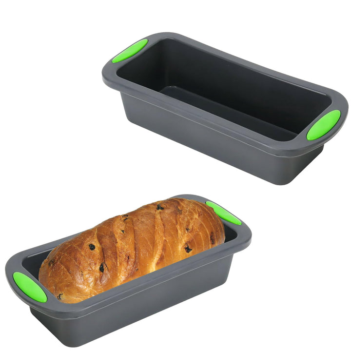 2 Stück Brotformen zum Backen, Silikon Brotbackform, Rechteckig Silikonbackform Kastenform, Hitzebes