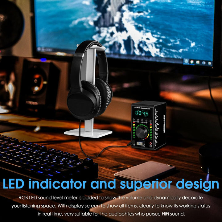 Douk Audio M100 Mini Verstärker, Bluetooth 5.0 Digitalverstärker mit USB DAC Coaxial/Optical Amplifi