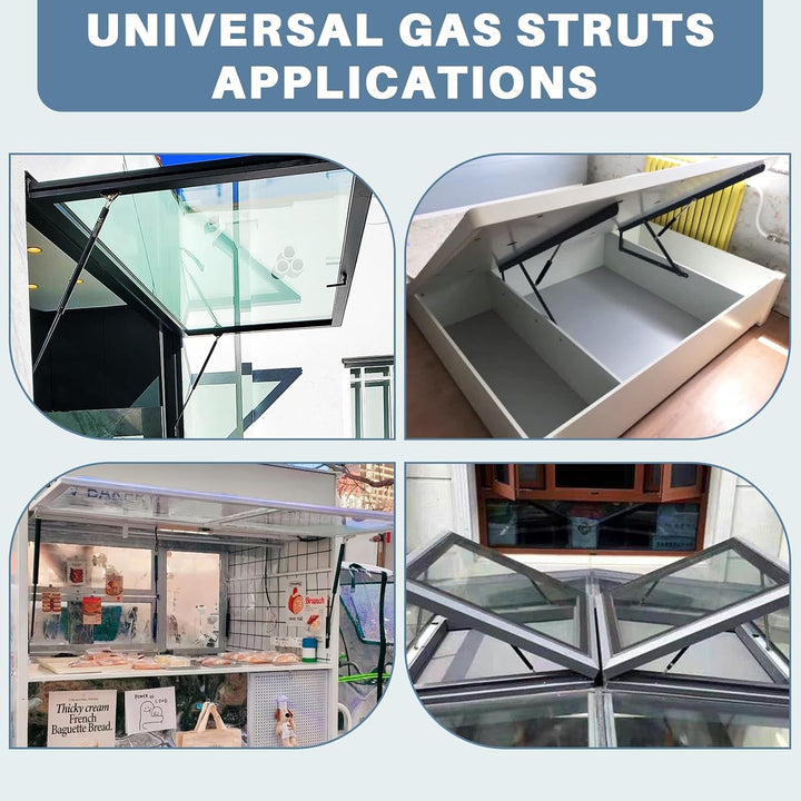 Gasdruckfedern, 500 mm, 200 N/20 kg, 2 Stück, universell verstellbare Hebefedern, Gasfeder-Hebe-Stüt