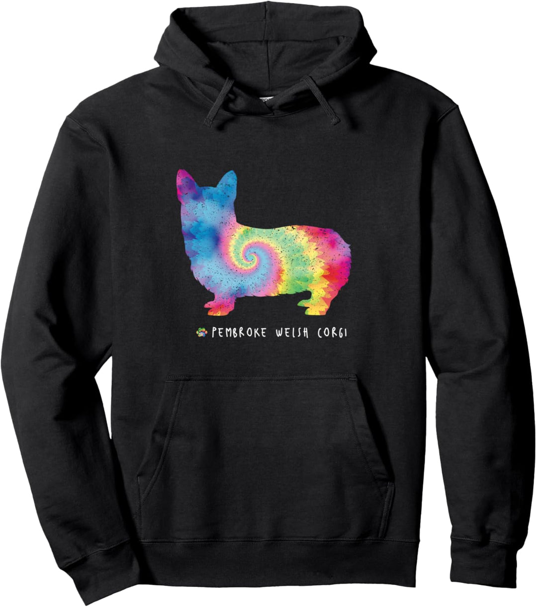 Welsh Corgi Lover Cute Puppy Pet Dog Owner Hippy Tie Dye Pullover Hoodie