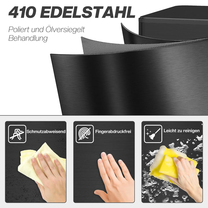 HOMCOM Mülleimer 20 L Treteimer mit Softclose-Deckel und Pedal Abfalleimerinkl. Inneneimer Abfallsam