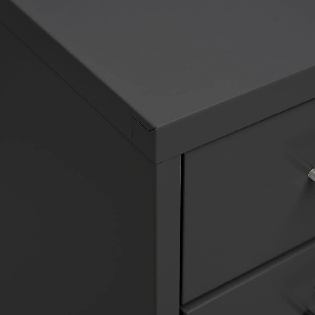vidaXL Aktenschrank mit Rollen Rollcontainer Bürocontainer Schubladenschrank Büroschrank Metallschra