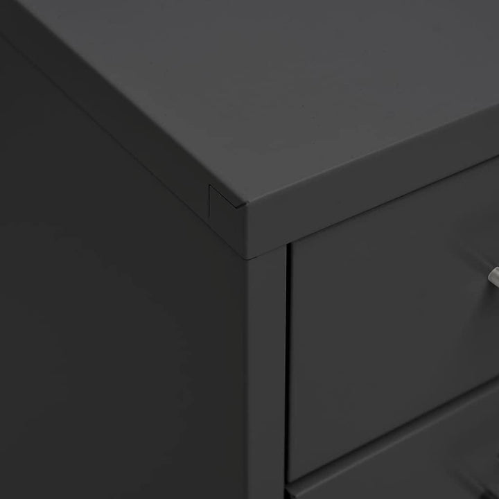 vidaXL Aktenschrank mit Rollen Rollcontainer Bürocontainer Schubladenschrank Büroschrank Metallschra
