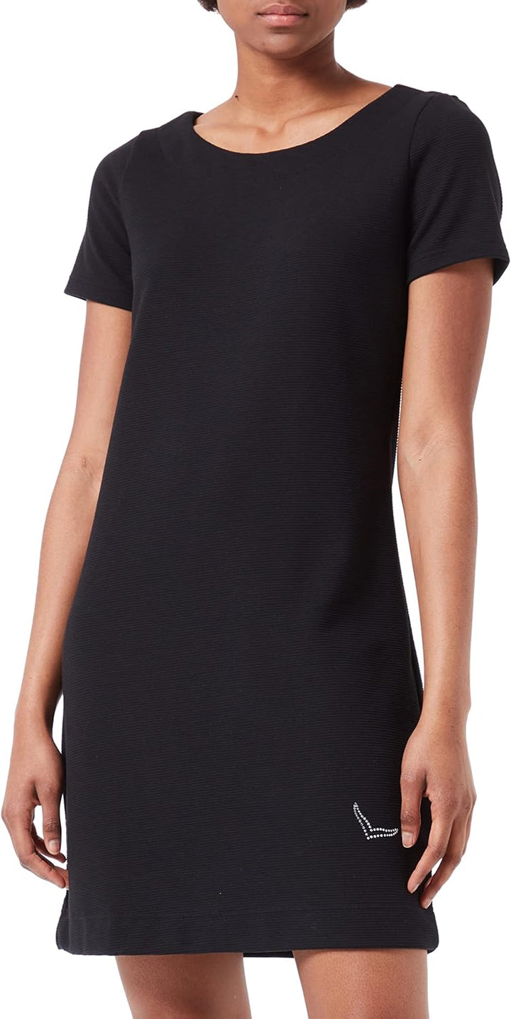 Trigema Halbarm Kleid mit Kristallsteinen XS Schwarz, XS Schwarz