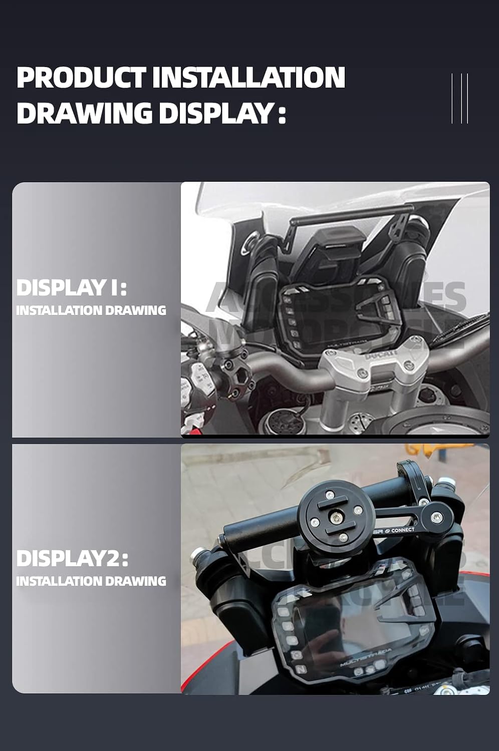 Motorrad Erweiterung Crossbar Telefonhalter Ständer Halter GPS Navigationsplattenhalterung für Ducat