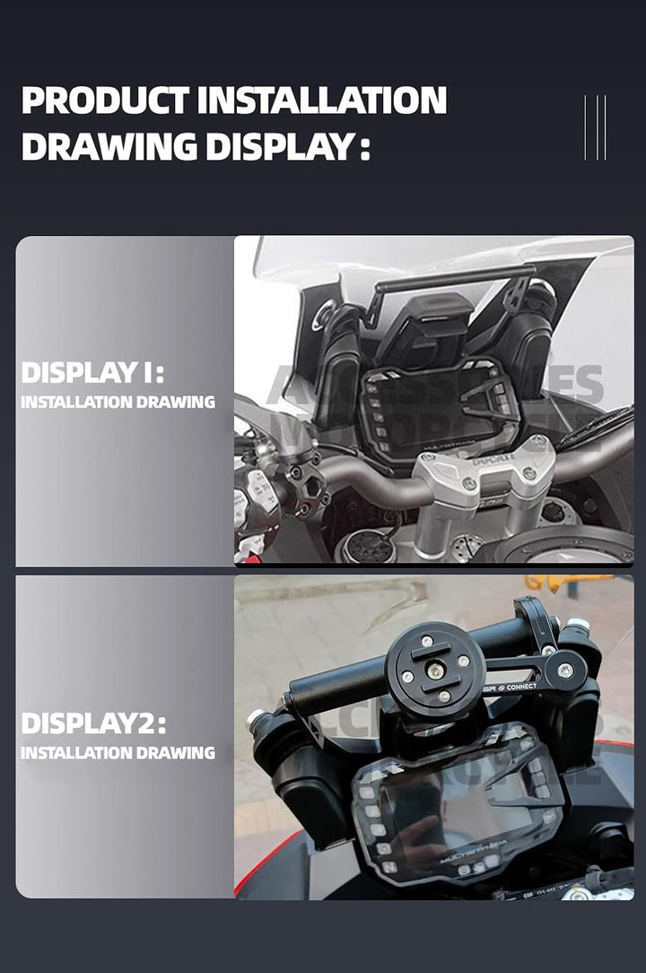 Motorrad Erweiterung Crossbar Telefonhalter Ständer Halter GPS Navigationsplattenhalterung für Ducat