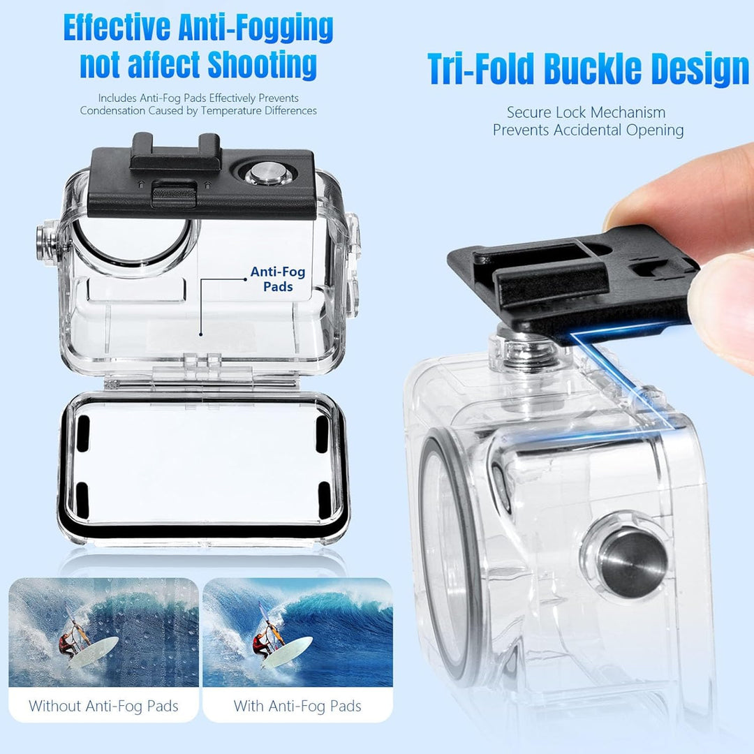 LICHIFIT Wasserdichtes Gehäuse für DJI Action 5 PRO / 4/3 Sportkamera, Tauchkoffer, Unterwasser-Schu