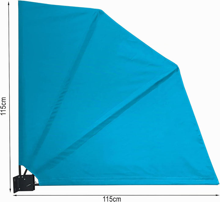 QUICK STAR Balkonfächer 115 x 115 cm Horizon Blue, Easy Mount Wandplatte, Balkon Sichtschutz Fächer