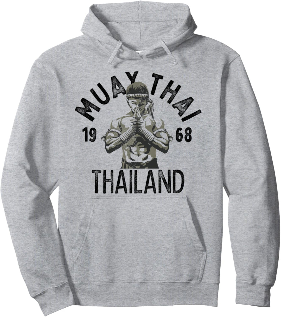 Muay Thai Thailand Vintage Tiger Kämpfer Training Geschenk Pullover Hoodie