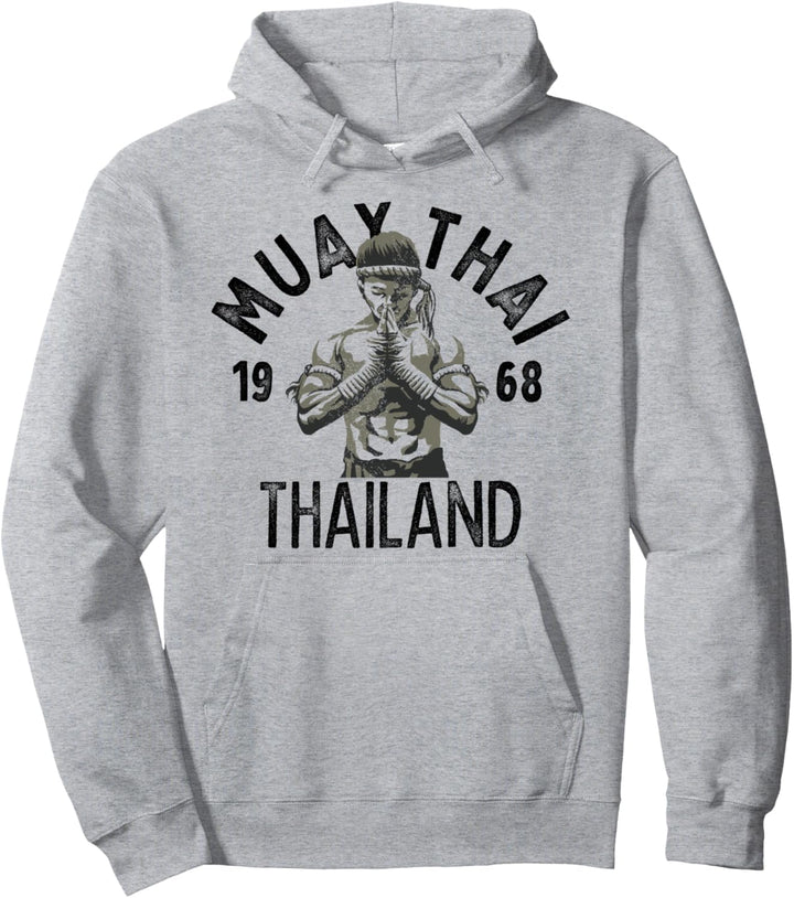 Muay Thai Thailand Vintage Tiger Kämpfer Training Geschenk Pullover Hoodie