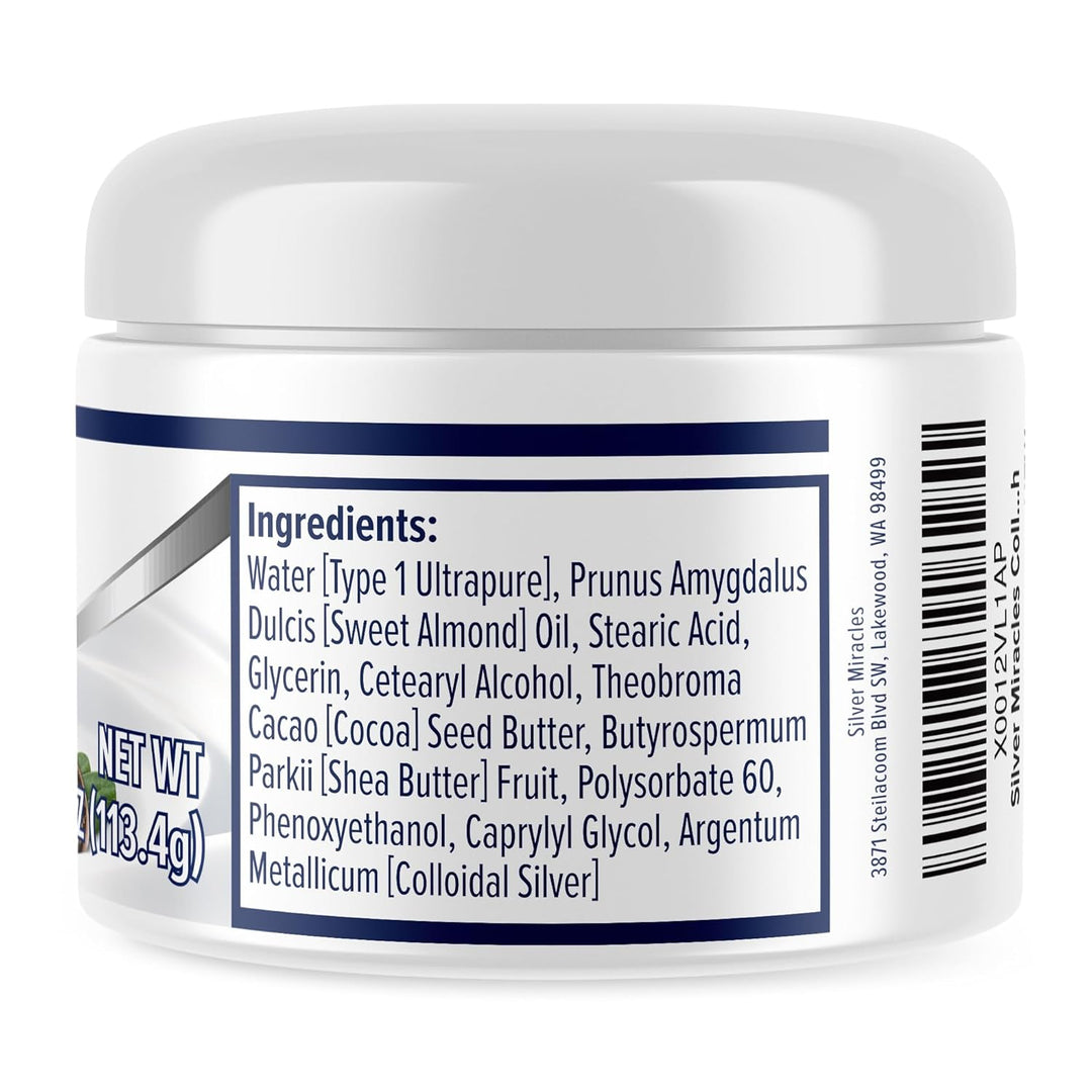Silver Miracles Colloidal Silver Cream - 4oz