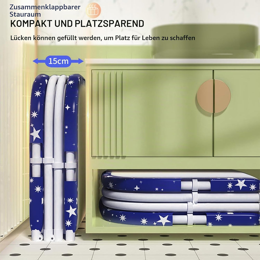 Faltbare Badewanne für Erwachsene, freistehende tragbare Badewannes mit stabilem Kunststoffrahmen, z