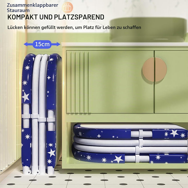 Faltbare Badewanne für Erwachsene, freistehende tragbare Badewannes mit stabilem Kunststoffrahmen, z