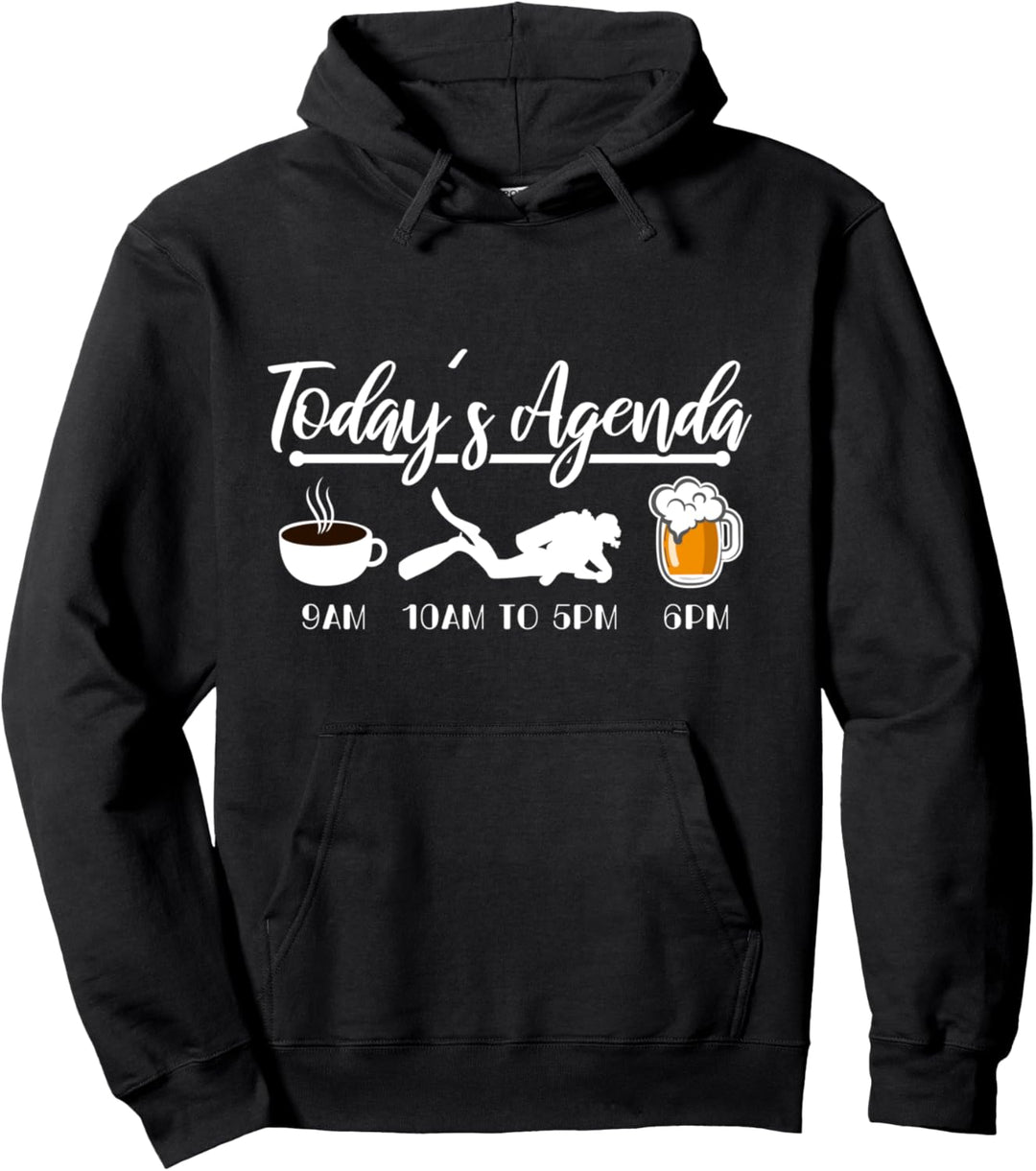 Tagesplan Tauchen Bier Kaffee Wassersport Hoodie Pullover Hoodie