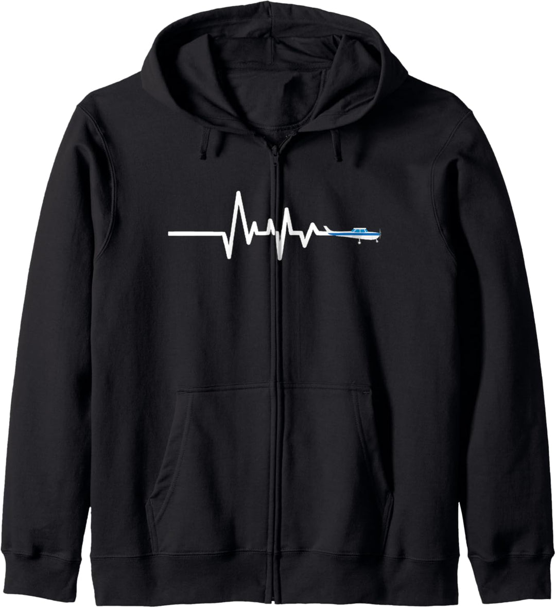 Flugzeug Herzschlag Pilot Fliegen Flugzeug Luftfahrt Geschenk T-Shirt Kapuzenjacke