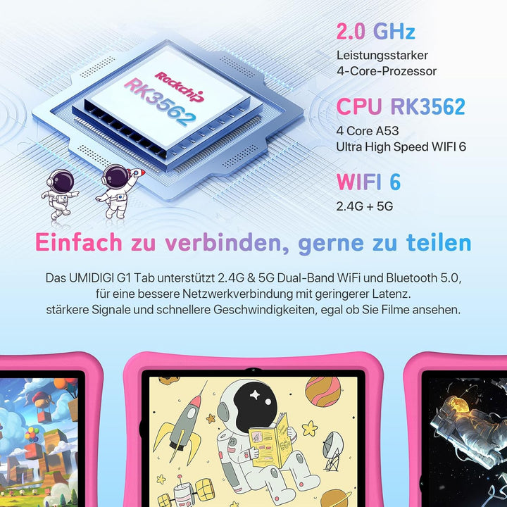 UMIDIGI Kinder Tablet 10.1 Zoll HD, Android Tablet 64GB/1TB TF +8GB(4+4),Quad-Core,Elterliche Kontro