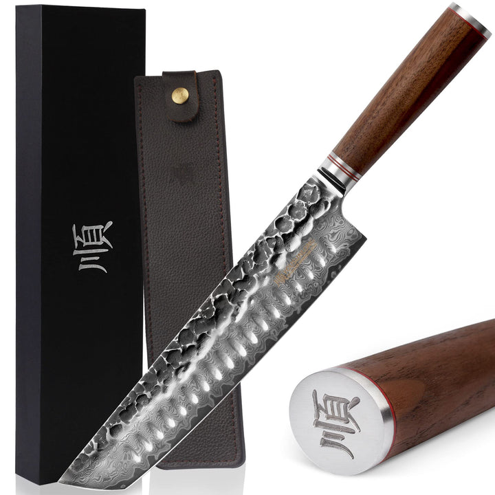 YOUSUNLONG Tanto Kochmesser 10 Zoll Rasiermesser Scharfer Damaskus Hochkohlenstoff Deutscher Stahl -