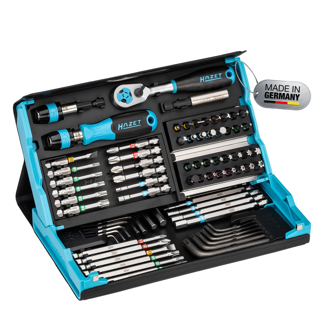 HAZET Smartcase Bit-Satz 2200SC-31 I 73-teilig, Antrieb: Sechskant 6,3 (1/4 Zoll), maximal viele Wer
